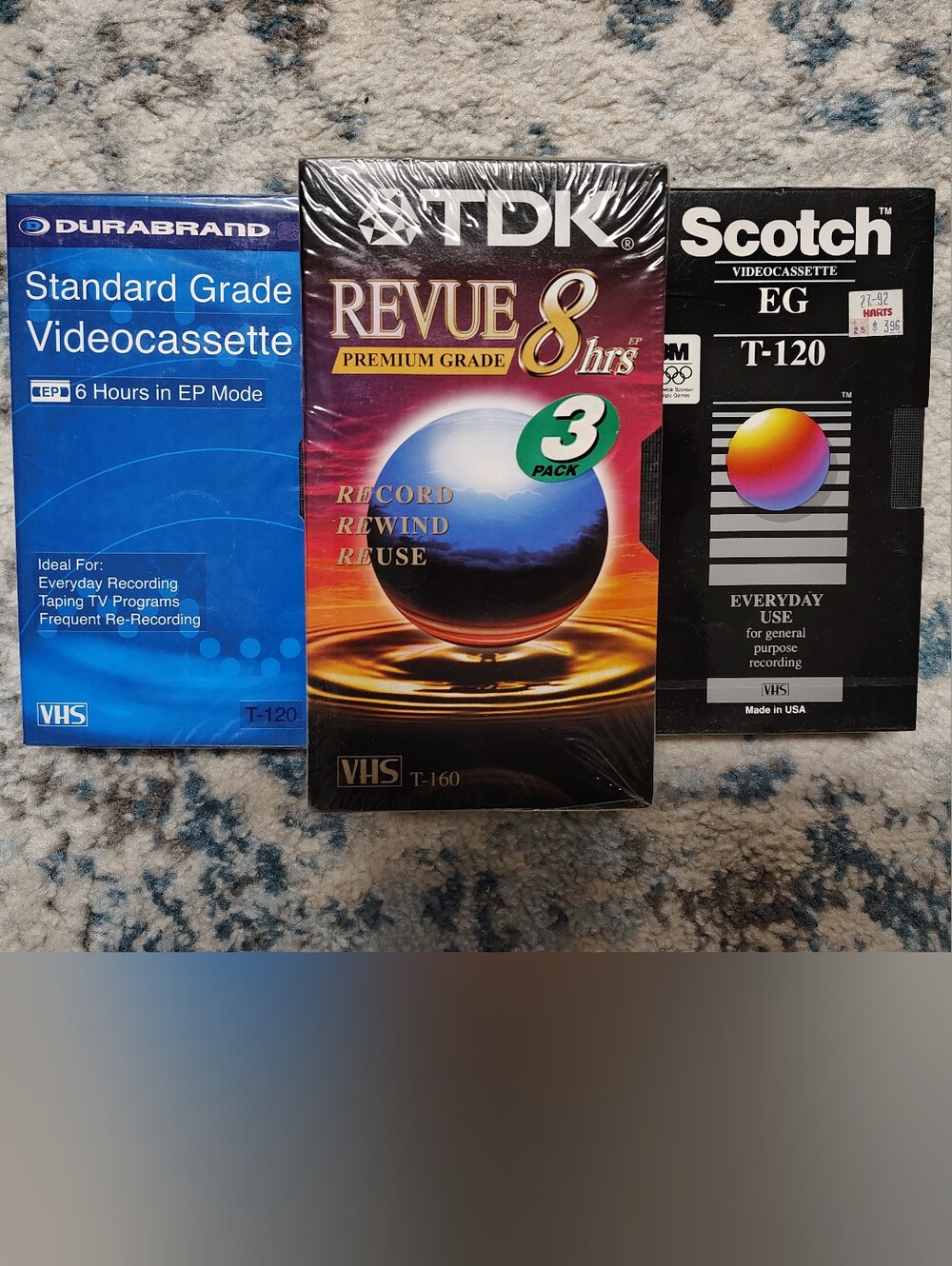 5 Sealed Brand New VHS Video Cassette Tapes Scotch Durabrand Tdk